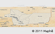 Shaded Relief Panoramic Map of Gao, satellite outside