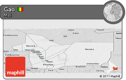 Silver Style Panoramic Map of Gao