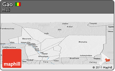 Silver Style Panoramic Map of Gao