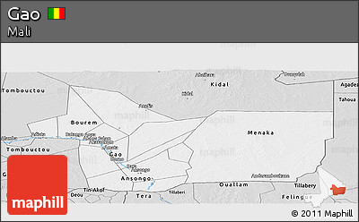 Silver Style Panoramic Map of Gao