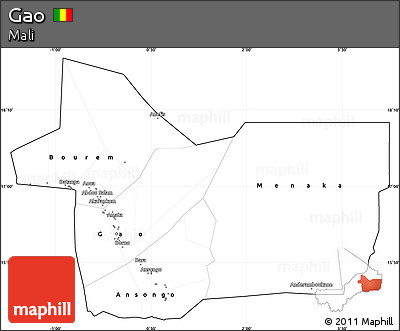 Blank Simple Map of Gao, cropped outside