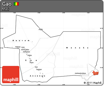 Blank Simple Map of Gao, cropped outside