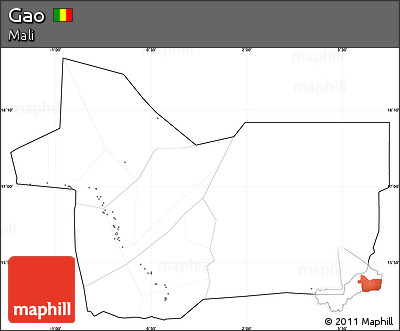 Blank Simple Map of Gao, cropped outside, no labels