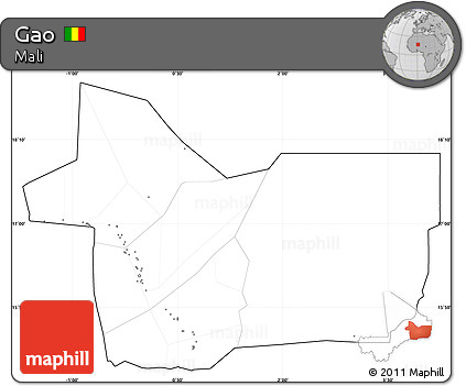 Blank Simple Map of Gao, cropped outside, no labels