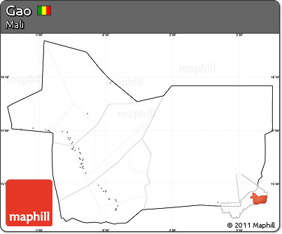 Blank Simple Map of Gao, cropped outside, no labels