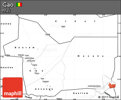 Blank Simple Map of Gao