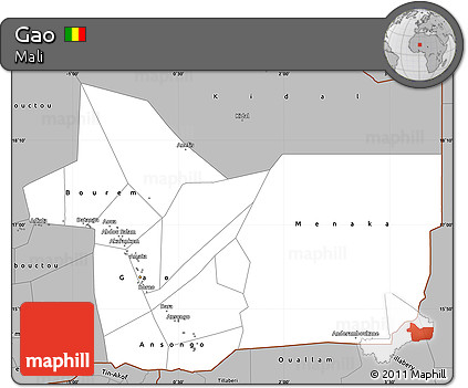 Gray Simple Map of Gao