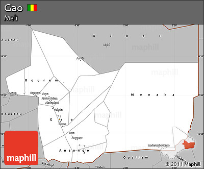 Gray Simple Map of Gao