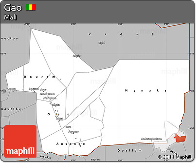 Gray Simple Map of Gao