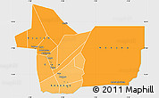 Political Shades Simple Map of Gao, single color outside