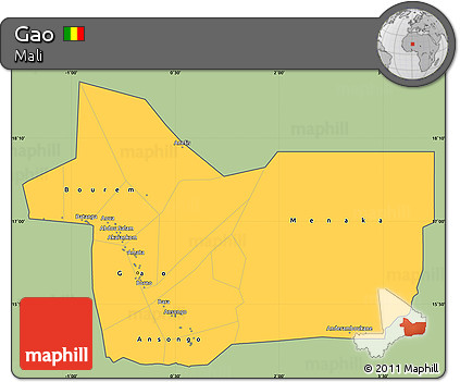 Savanna Style Simple Map of Gao, cropped outside