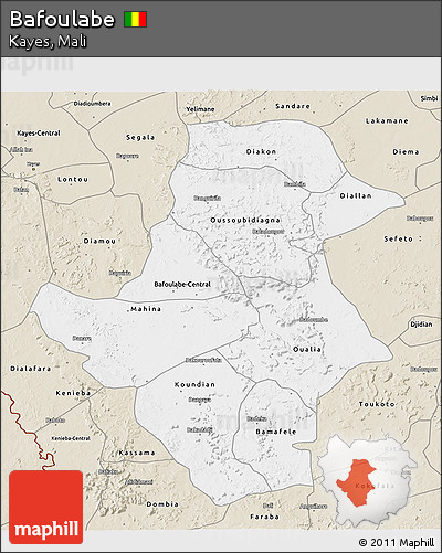 Classic Style 3D Map of Bafoulabe