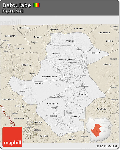 Classic Style 3D Map of Bafoulabe