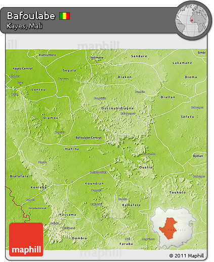 Physical 3D Map of Bafoulabe