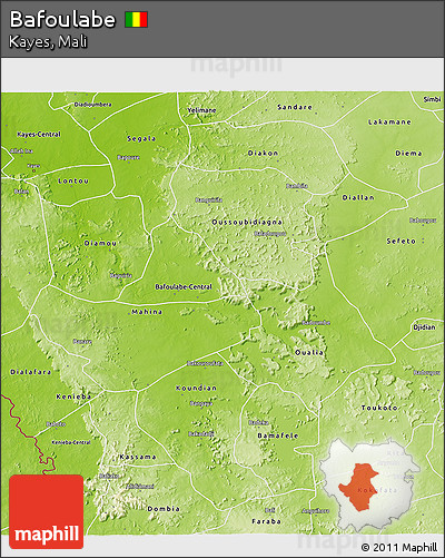 Physical 3D Map of Bafoulabe