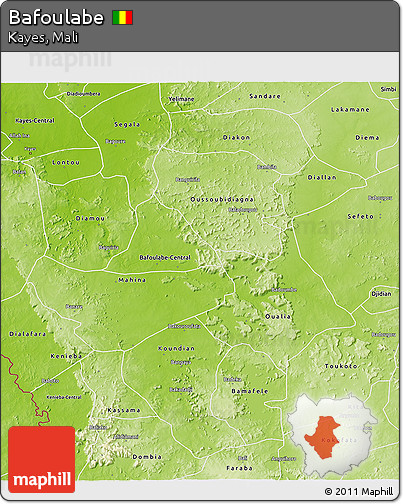 Physical 3D Map of Bafoulabe