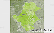 Physical 3D Map of Bafoulabe, semi-desaturated