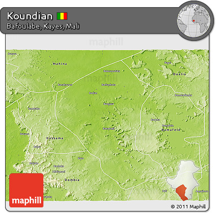 Physical 3D Map of Koundian