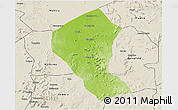 Physical 3D Map of Koundian, shaded relief outside