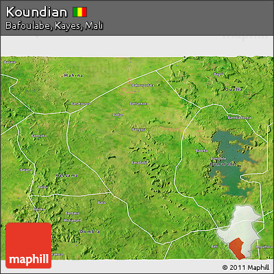 Satellite 3D Map of Koundian