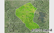 Satellite 3D Map of Koundian, semi-desaturated