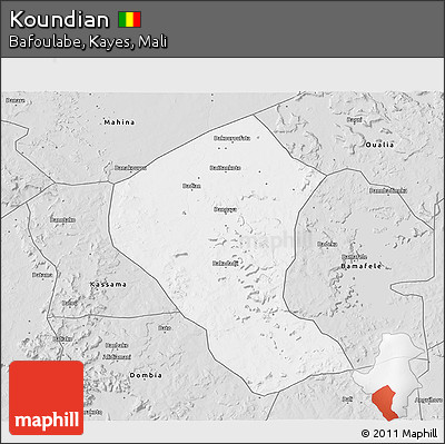 Silver Style 3D Map of Koundian