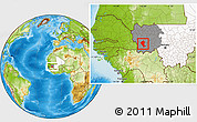 Physical Location Map of Koundian, highlighted country, highlighted grandparent region