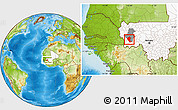 Physical Location Map of Koundian, highlighted country, highlighted parent region