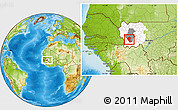 Physical Location Map of Koundian, highlighted parent region, highlighted grandparent region