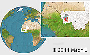 Satellite Location Map of Koundian, highlighted country, highlighted parent region