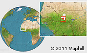 Satellite Location Map of Koundian, highlighted parent region
