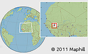 Savanna Style Location Map of Koundian, highlighted parent region, highlighted grandparent region, within the entire country