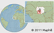 Savanna Style Location Map of Koundian, highlighted parent region, highlighted grandparent region, hill shading