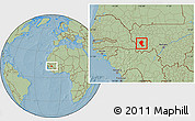 Savanna Style Location Map of Koundian, hill shading