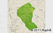 Satellite Map of Koundian, shaded relief outside