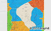 Shaded Relief Map of Koundian, political outside