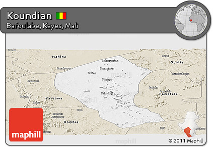 Classic Style Panoramic Map of Koundian