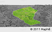 Satellite Panoramic Map of Koundian, desaturated