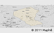 Shaded Relief Panoramic Map of Koundian, desaturated