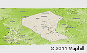 Shaded Relief Panoramic Map of Koundian, physical outside