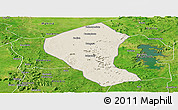 Shaded Relief Panoramic Map of Koundian, satellite outside