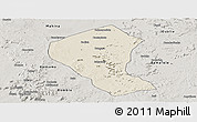 Shaded Relief Panoramic Map of Koundian, semi-desaturated