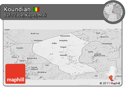 Silver Style Panoramic Map of Koundian