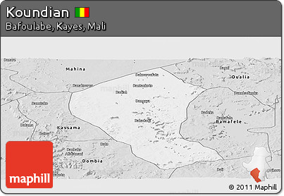 Silver Style Panoramic Map of Koundian