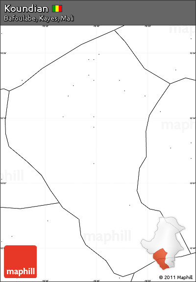 Blank Simple Map of Koundian, no labels