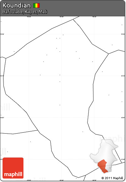 Blank Simple Map of Koundian, no labels