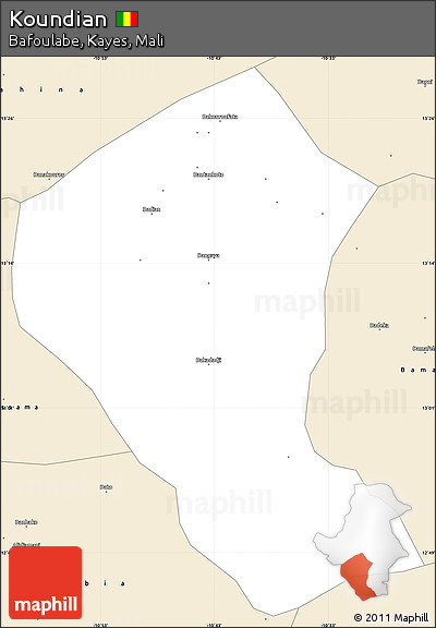 Classic Style Simple Map of Koundian