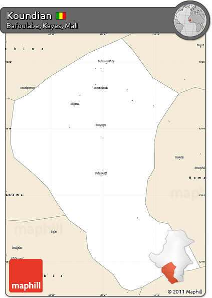Classic Style Simple Map of Koundian