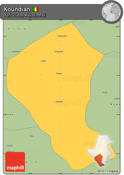 Savanna Style Simple Map of Koundian