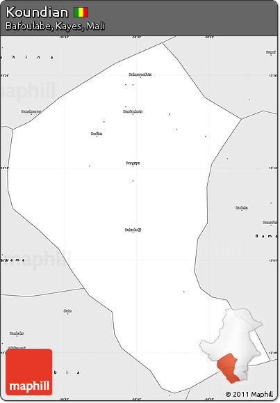 Silver Style Simple Map of Koundian